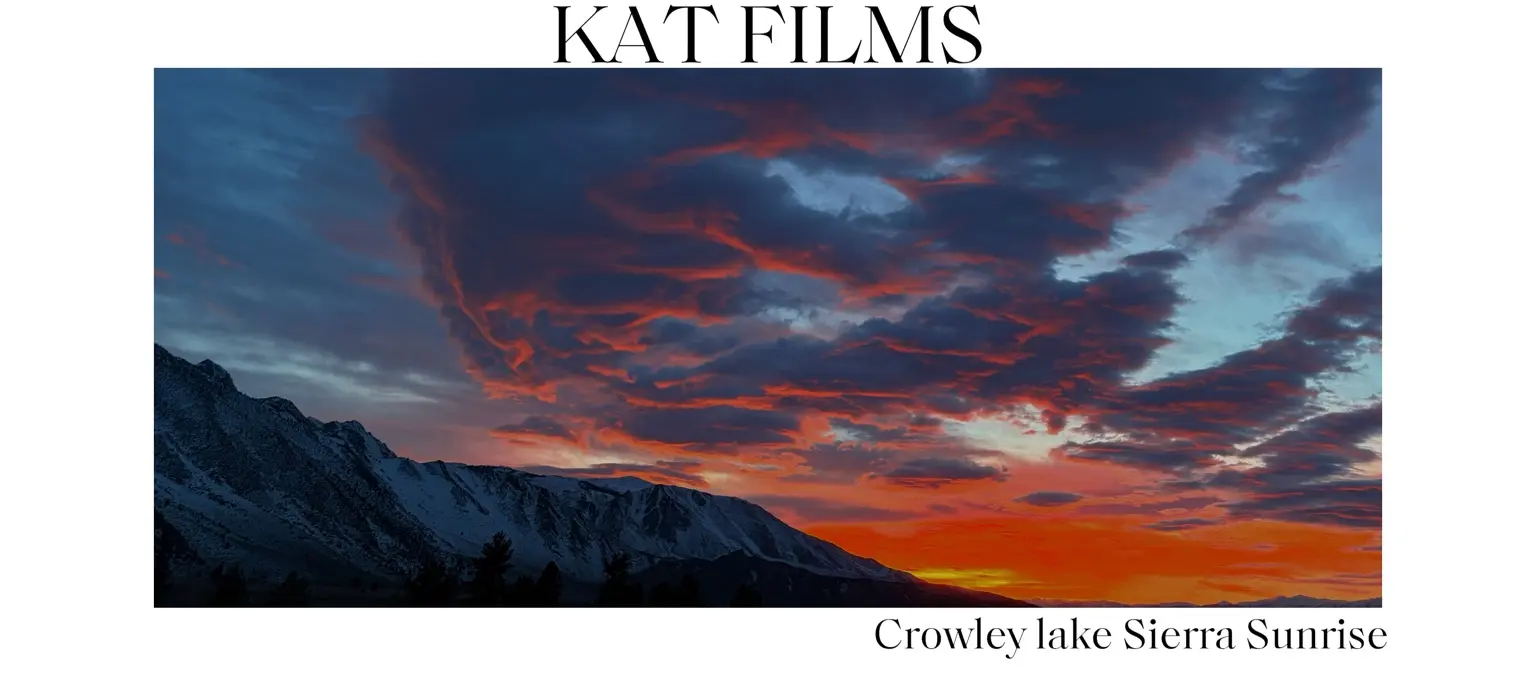 Red evening clouds over Crowley Lake