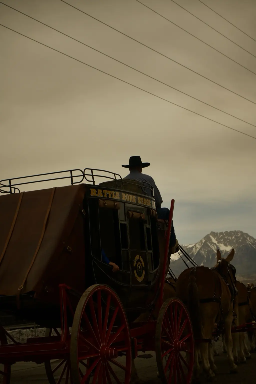 Ranch scene beneath the Sierra